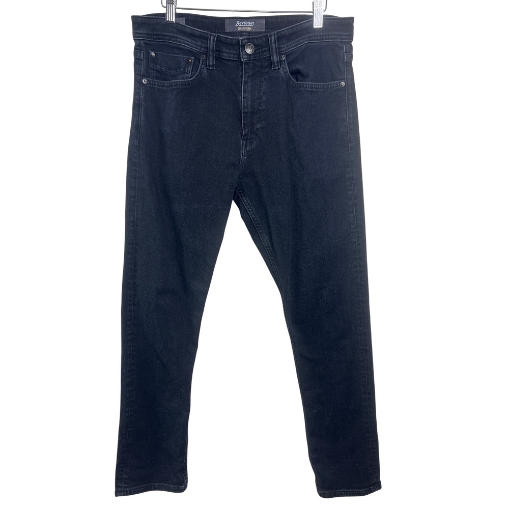 Revtown Decade Denim Jeans Men's 31X30 Black Taper Stretch Cotton Blend G36
